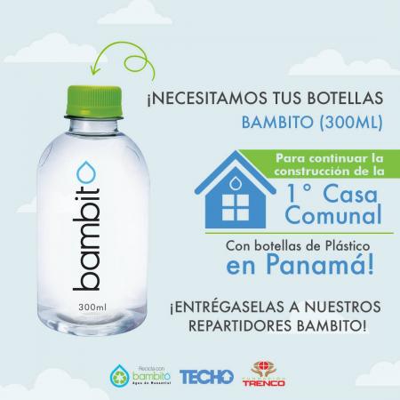 Primera Casa Comunal en Panama hecha de botellas plasticas
